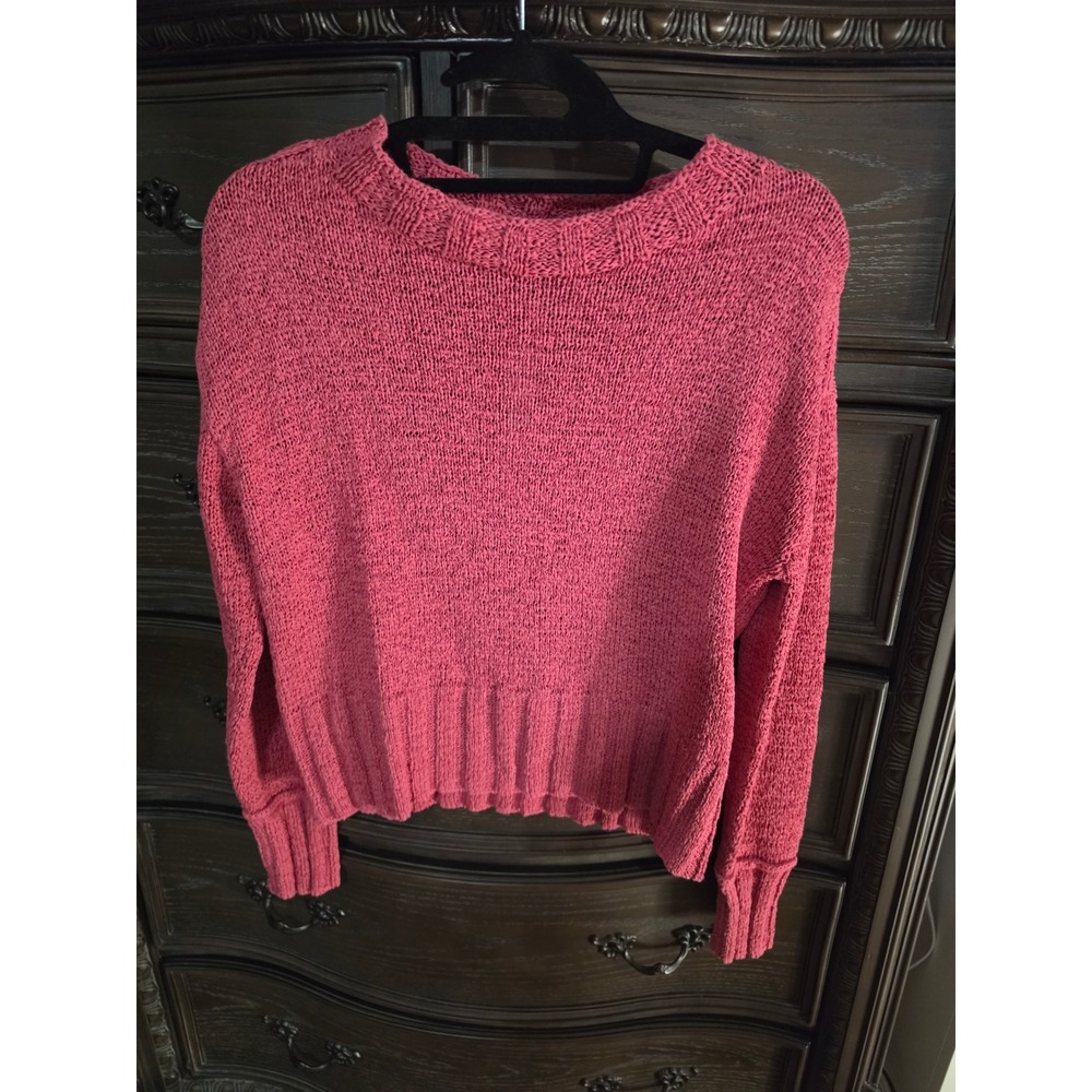 J.Crew Pink Marled Cotton Blend Crewneck Sweater J0959 Womens Size S NEW
